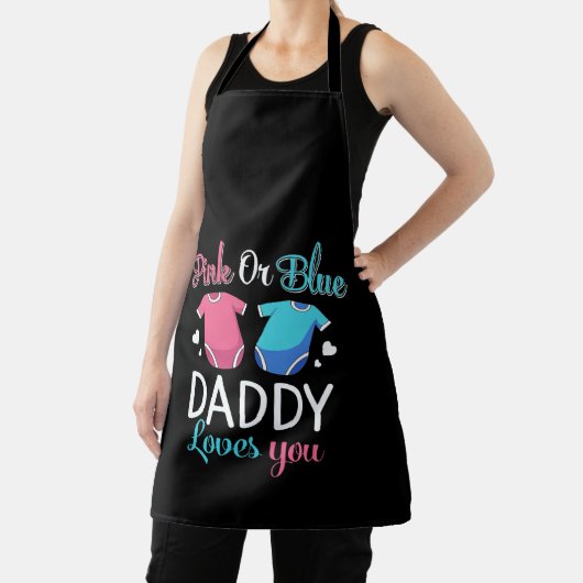 Rosa oder blaue Daddy Lieben Sie - Gender Reveal B Schürze (InSitu)