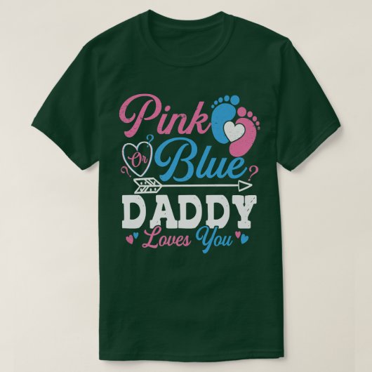 Rosa oder blaue Daddy-Lieben Sie Niedliche Geschle T-Shirt (Design vorne)