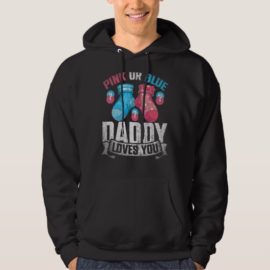 Rosa oder blaue Daddy Lieben Sie zukünftigen Vater Hoodie (Vorderseite)