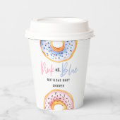 Rosa oder blaue Donut Babydusche Party Pappbecher (Vorderseite)