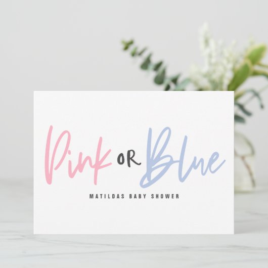 Rosa oder blaue Dusche Ankündigung (Stehend Vorderseite)