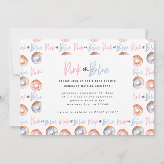 Rosa oder blaue Dusche Ankündigung (Rückseite)