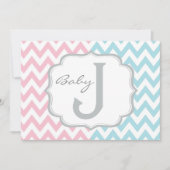 Rosa oder blaue Elefanten u. Zickzack Geschlecht Einladung (Vorderseite)