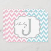 Rosa oder blaue Elefanten u. Zickzack Geschlecht Einladung (Vorne/Hinten)