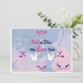 Rosa oder blaue Gefärbte Krawatte Einladung (Stehend Vorderseite)