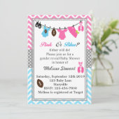 Rosa oder blaue Geschlechtsoffenbarung Einladung (Stehend Vorderseite)