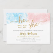 Rosa oder blaue Gold Glitzer - Aufdeckung einer Ei (Vorderseite)