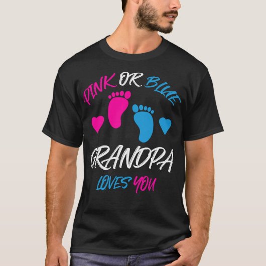 Rosa oder blaue Grandpa-Lieben, die Sie Geschlecht T-Shirt (Vorderseite)