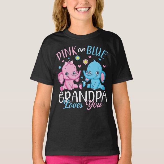 Rosa oder blaue Grandpa-Lieben Sie Elephant Baby G T-Shirt (Vorderseite)