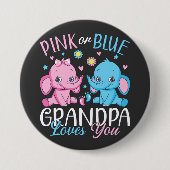 Rosa oder blaue Grandpa-Lieben Sie Elephant Baby R Button (Vorderseite)