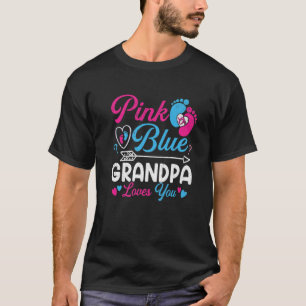 Rosa oder blaue Grandpa-Lieben Sie Funny Baby Gend T-Shirt