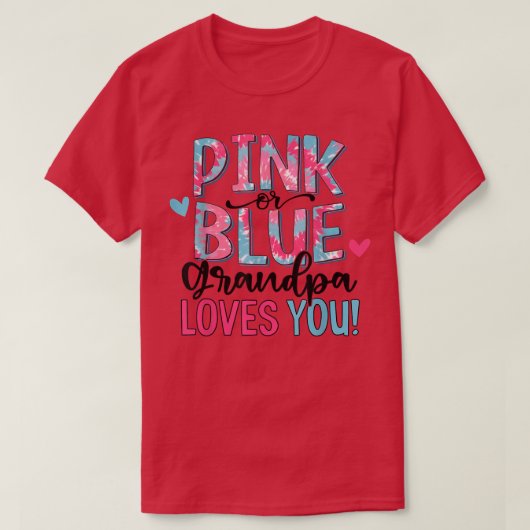 Rosa oder blaue Grandpa-Lieben Sie Gefärbte Krawat T-Shirt (Design vorne)