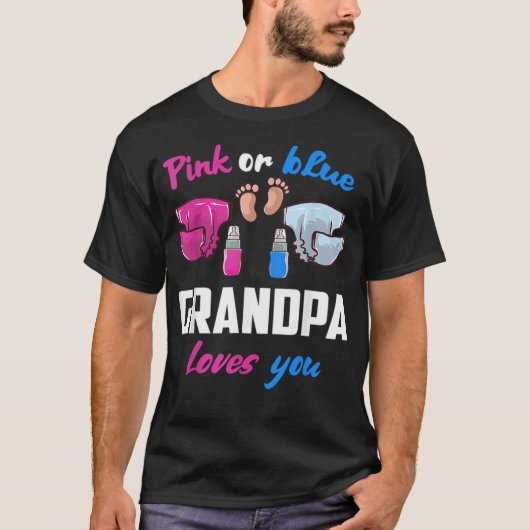 Rosa oder blaue Grandpa-Lieben Sie Geschlecht zeig T-Shirt (Vorderseite)