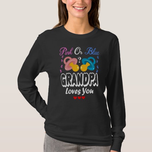 Rosa oder blaue Grandpa-Lieben Sie Geschlecht zeig T-Shirt (Vorderseite)
