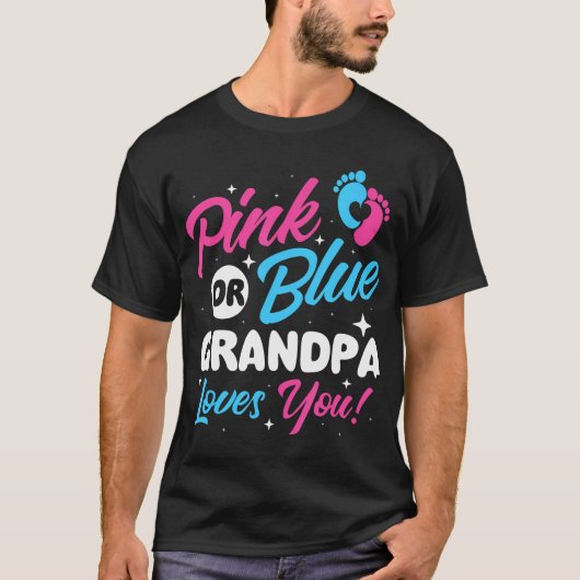 Rosa oder blaue Grandpa-Lieben Sie - Geschlechtskr T-Shirt (Vorderseite)