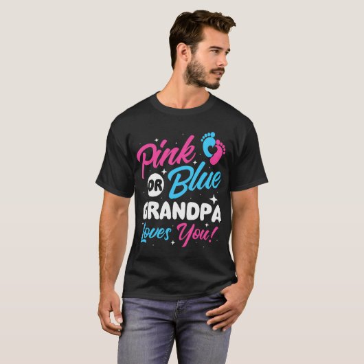 Rosa oder blaue Grandpa-Lieben Sie - Geschlechtskr T-Shirt (Vorne ganz)