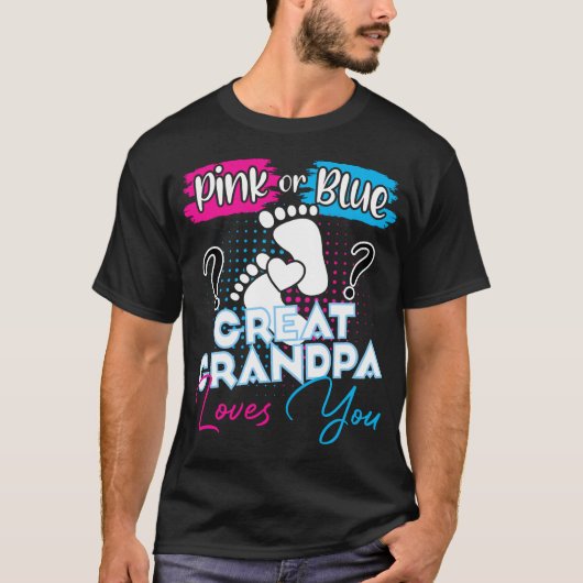 Rosa oder blaue große Grandpa-Lieben Sie schwanger T-Shirt (Vorderseite)