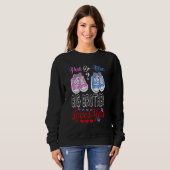 Rosa oder blaue große Lieben Sie Geschlecht zeigen Sweatshirt (Vorne ganz)