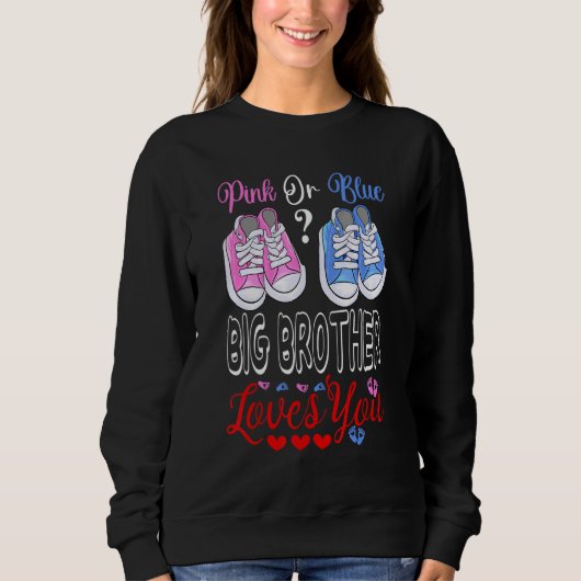 Rosa oder blaue große Lieben Sie Geschlecht zeigen Sweatshirt (Vorderseite)
