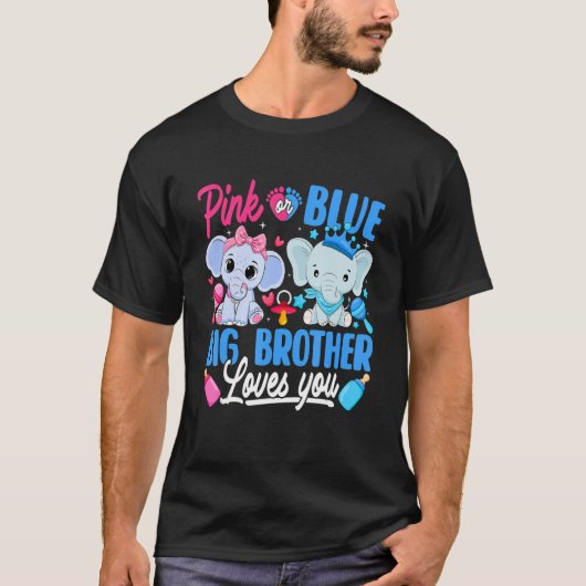 Rosa oder blaue große Lieben Sie Geschlecht zeigen T-Shirt (Vorderseite)