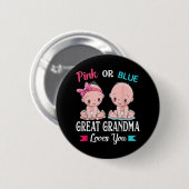 Rosa oder blaue große Oma-Lieben, die Sie Geschlec Button (Vorne & Hinten)