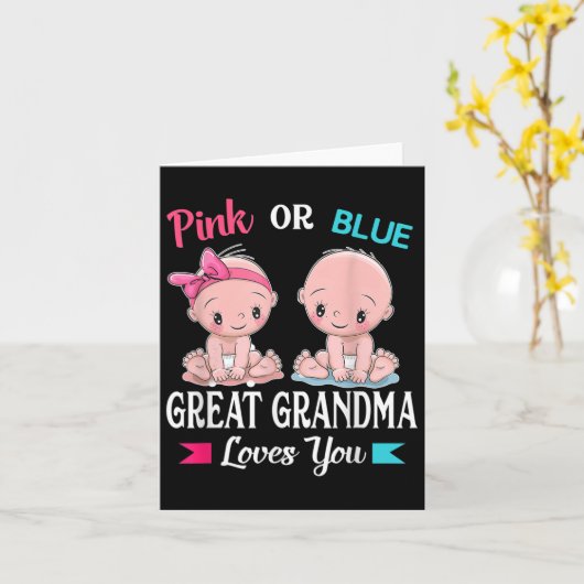 Rosa oder blaue große Oma-Lieben, die Sie Geschlec Karte (Gelbe Blume)