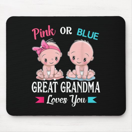 Rosa oder blaue große Oma-Lieben, die Sie Geschlec Mousepad (Vorne)