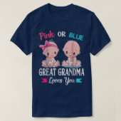 Rosa oder blaue große Oma-Lieben, die Sie Geschlec T-Shirt (Design vorne)