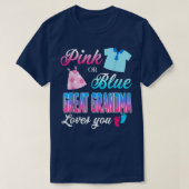 Rosa oder blaue große Oma-Lieben, die Sie Geschlec T-Shirt (Design vorne)