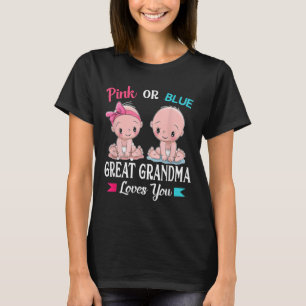 Rosa oder blaue große Oma-Lieben, die Sie Geschlec T-Shirt