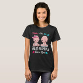 Rosa oder blaue große Oma-Lieben, die Sie Geschlec T-Shirt (Vorne ganz)