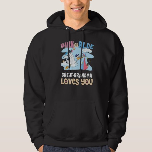 Rosa oder blaue große Oma Lieben Ihr Bestes Großmo Hoodie (Vorderseite)