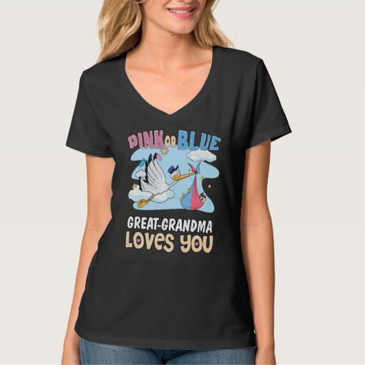 Rosa oder blaue große Oma Lieben Ihr Bestes Großmo T-Shirt (Vorderseite)