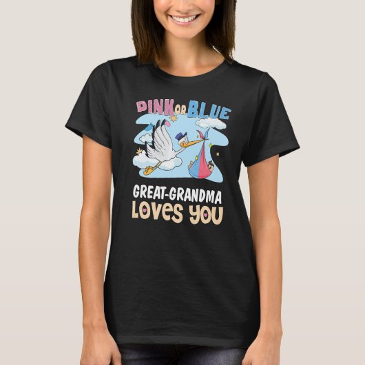 Rosa oder blaue große Oma Lieben Ihr Bestes Großmo T-Shirt (Vorderseite)