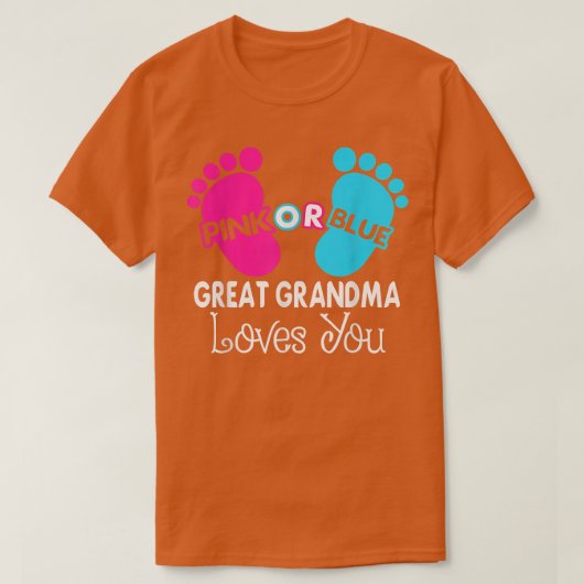 Rosa oder blaue große Oma Lieben Sie, Baby Gender T-Shirt (Design vorne)