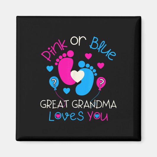 Rosa oder blaue große Oma-Lieben Sie Shirt Geschle Magnet (Vorne)