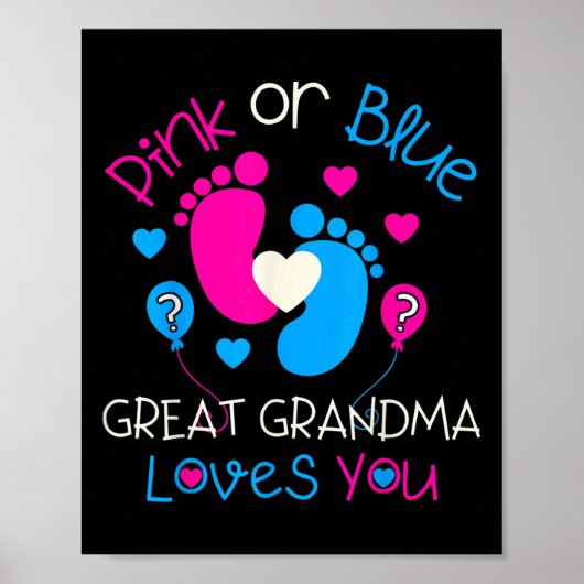 Rosa oder blaue große Oma-Lieben Sie Shirt Geschle Poster (Vorne)