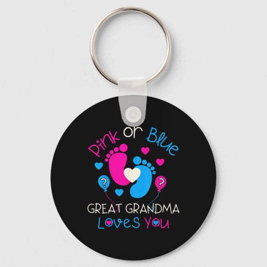 Rosa oder blaue große Oma-Lieben Sie Shirt Geschle Schlüsselanhänger (Vorderseite)