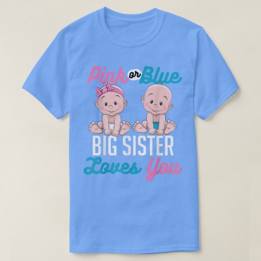 Rosa oder blaue große Schwester Lieben Sie für die T-Shirt (Design vorne)