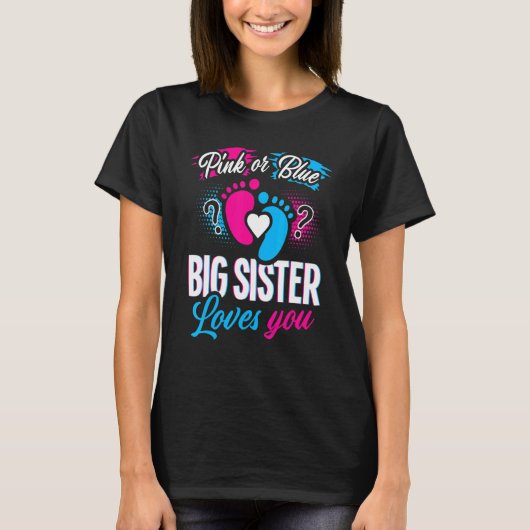 Rosa oder blaue große Schwestern Lieben Sie Baby G T-Shirt (Vorderseite)