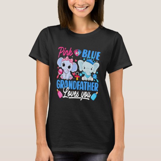 Rosa oder blaue Großvater-Lieben Sie Geschlecht ze T-Shirt (Vorderseite)