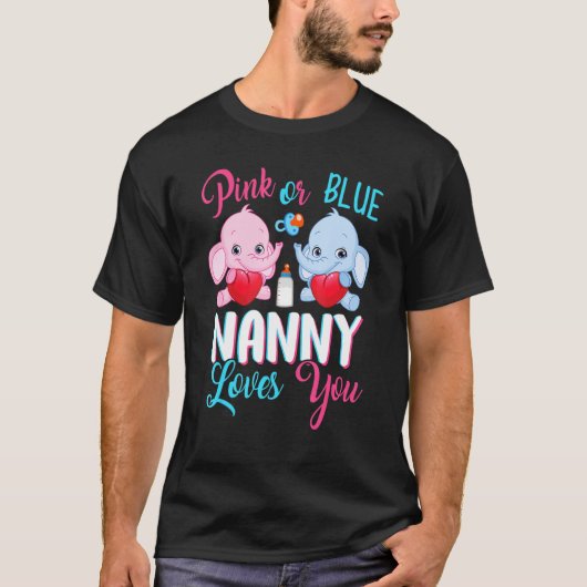 Rosa oder blaue Gruschige Lieben Elefanten Baby Ge T-Shirt (Vorderseite)