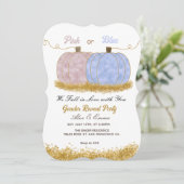 Rosa oder blaue Kürbisgeschlecht offenbaren Einlad Einladung (Stehend Vorderseite)