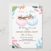 Rosa oder blaue Kürbisgeschlecht offenbaren Einlad Einladung (Vorderseite)