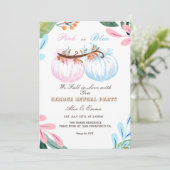 Rosa oder blaue Kürbisgeschlecht offenbaren Einlad Einladung (Stehend Vorderseite)