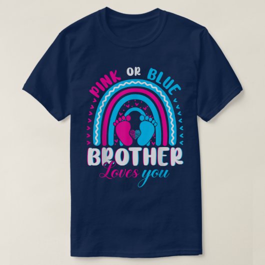 Rosa oder blaue Lieben Sie Geschlecht offenbaren P T-Shirt (Design vorne)