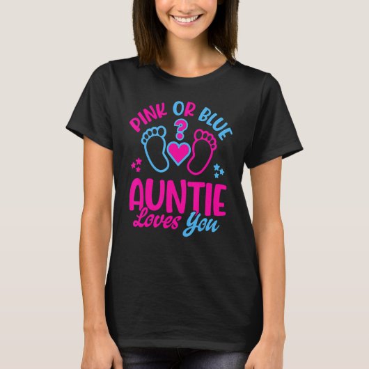 Rosa oder blaue Lieben Sie Geschlecht zeigen Aunti T-Shirt (Vorderseite)