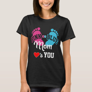 Rosa oder blaue Mama-Lieben decken Sie Geschlecht T-Shirt