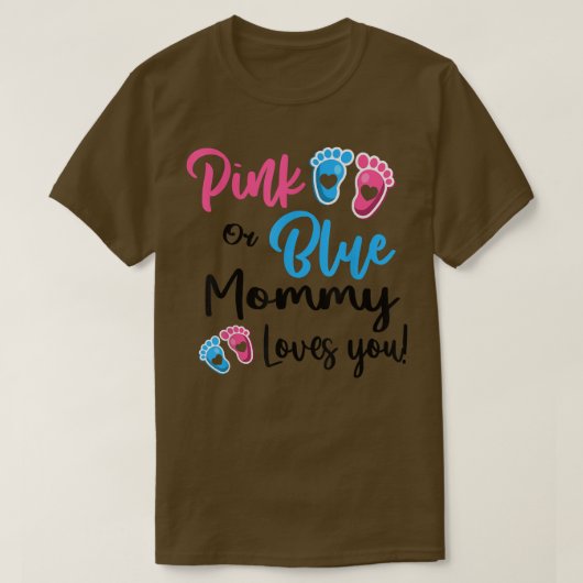 Rosa oder blaue Mami-Lieben Sie Geschlecht zeigen T-Shirt (Design vorne)