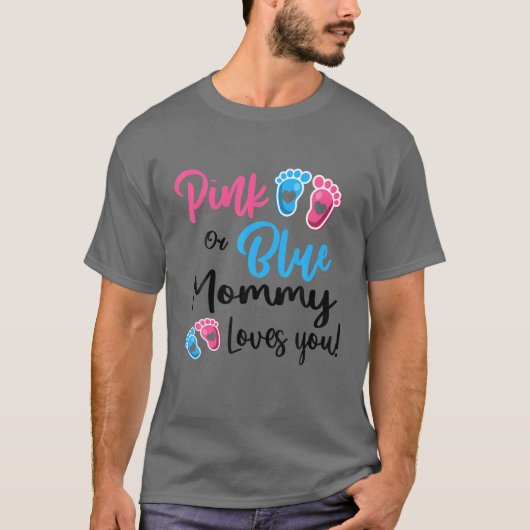 Rosa oder blaue Mami-Lieben Sie Geschlecht zeigen T-Shirt (Vorderseite)